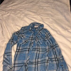 BKE Vintage Blue Plaid Shirt